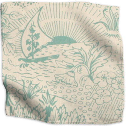 Toile Fabric by Kathryn M. Ireland in Teal