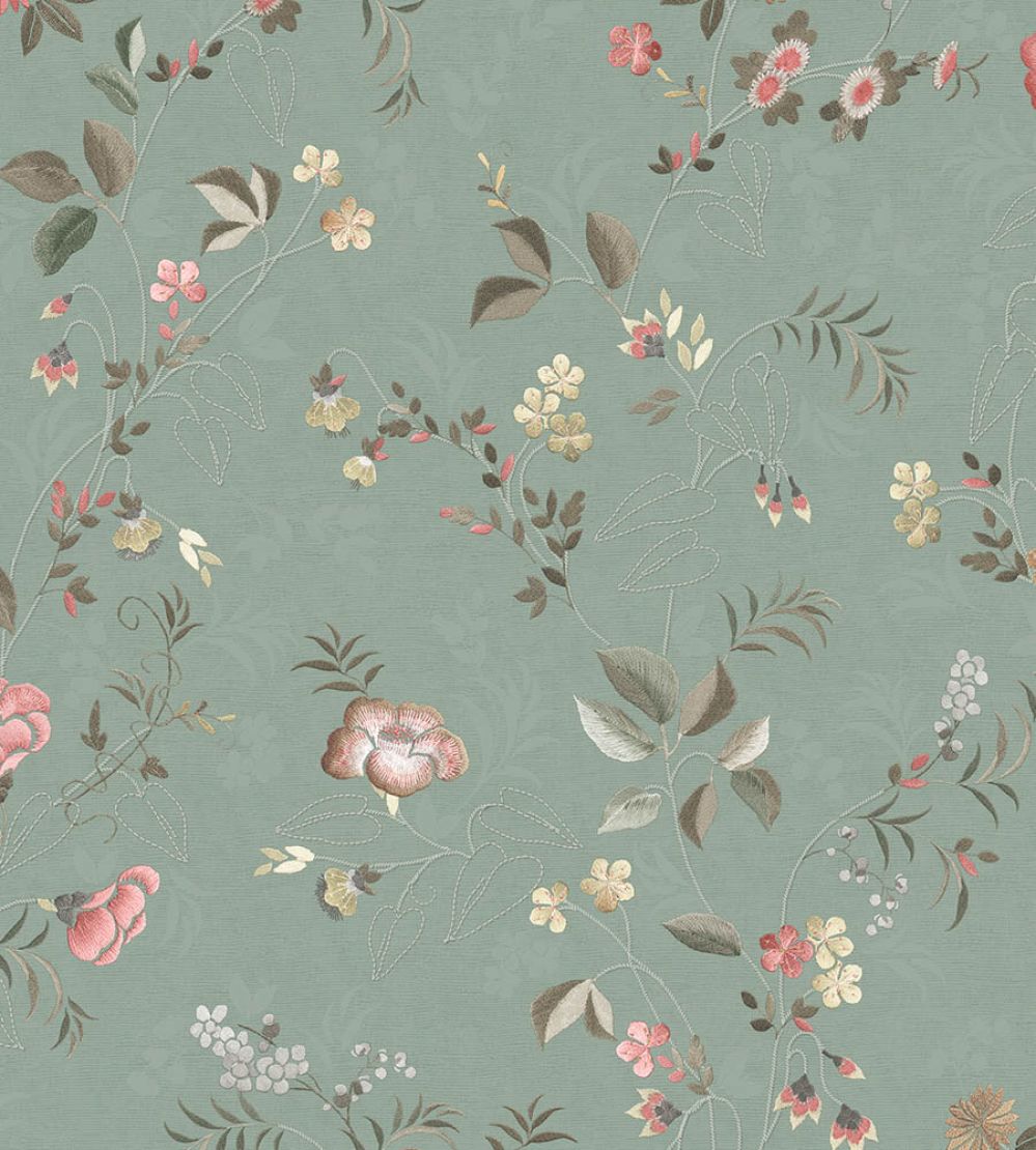 Tokyo Blossem Wallpaper by Eijffinger Jade Green
