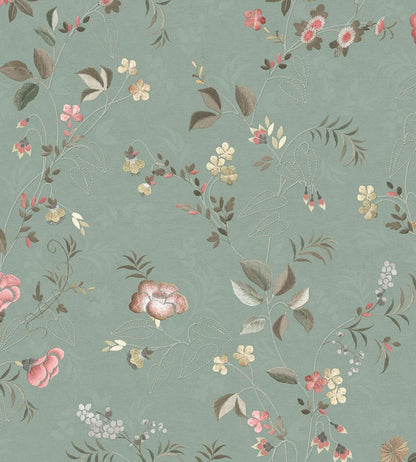 Tokyo Blossem Wallpaper by Eijffinger Jade Green