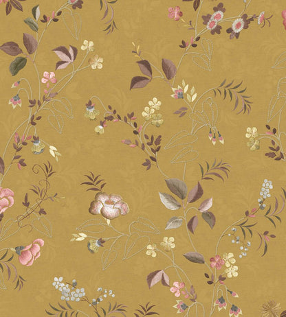 Tokyo Blossem Wallpaper by Eijffinger Mustard Yellow