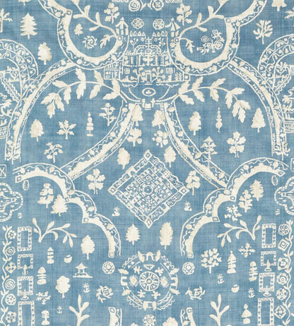 Topiary View Fabric by Sanderson Tetbury Blue