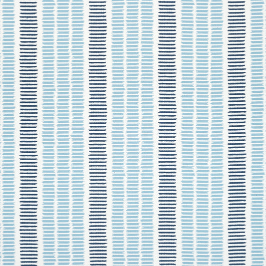 Topsail Stripe Fabric by Thibaut in Sky & Marine (W73515)