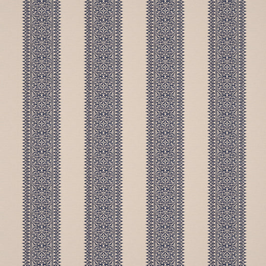 Totem Vertical Stripe Blue fabric by Penny Morrison