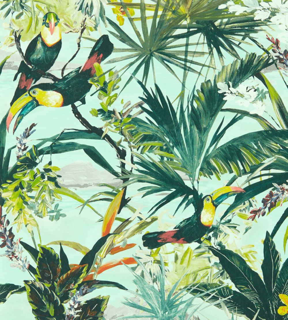 Toucan Wallpaper by Clarke & Clarke Sky