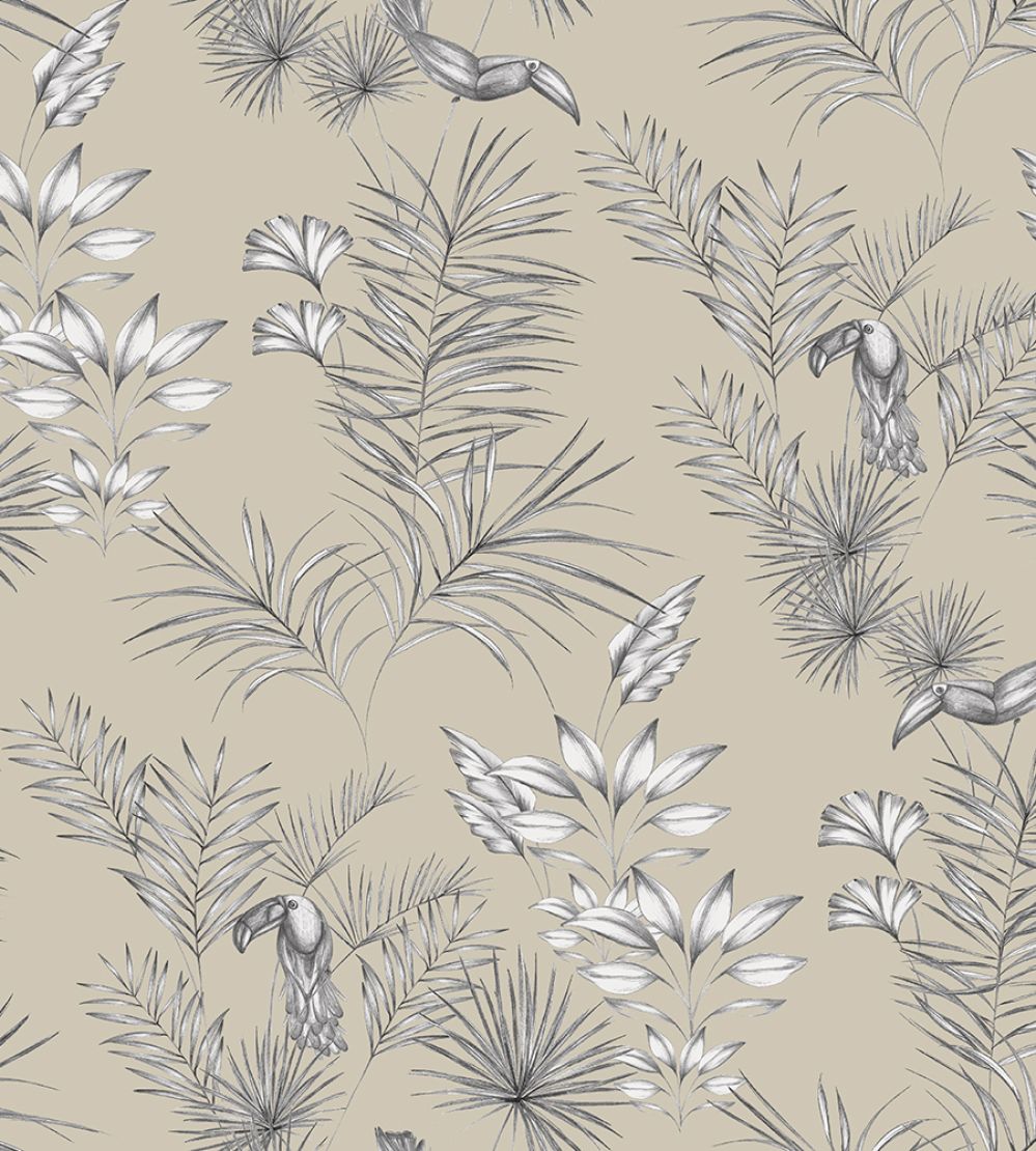 Toucan Toile Wallpaper by Ohpopsi Linen