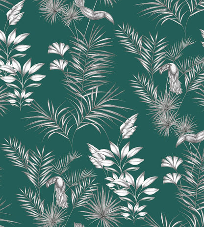 Toucan Toile Wallpaper by Ohpopsi Rainforest Green