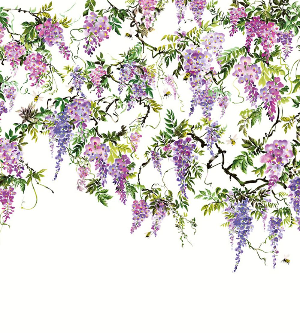 Trailing Wisteria Mural by Ohpopsi Amethyst
