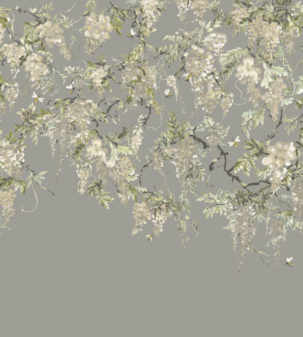 Trailing Wisteria Mural by Ohpopsi Linen & Stone