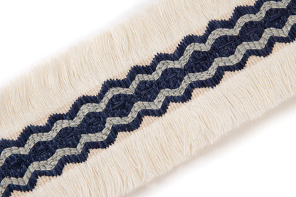 Trapeze Border Trim by Christopher Farr Cloth in Dark Indigo colorway
