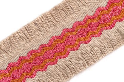 Trapeze Border Trim by Christopher Farr Cloth in Hot Pink colorway
