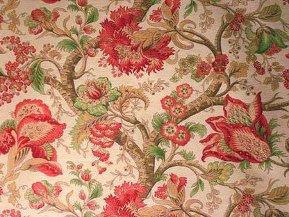 Tree of Life Fabric by Titley & Marr in Lobster and Buff