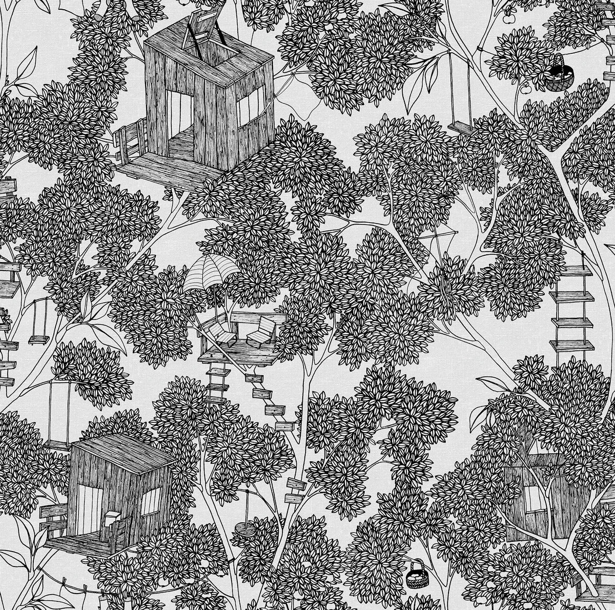 Treehouse Graphite wallpaper by Rebel Walls