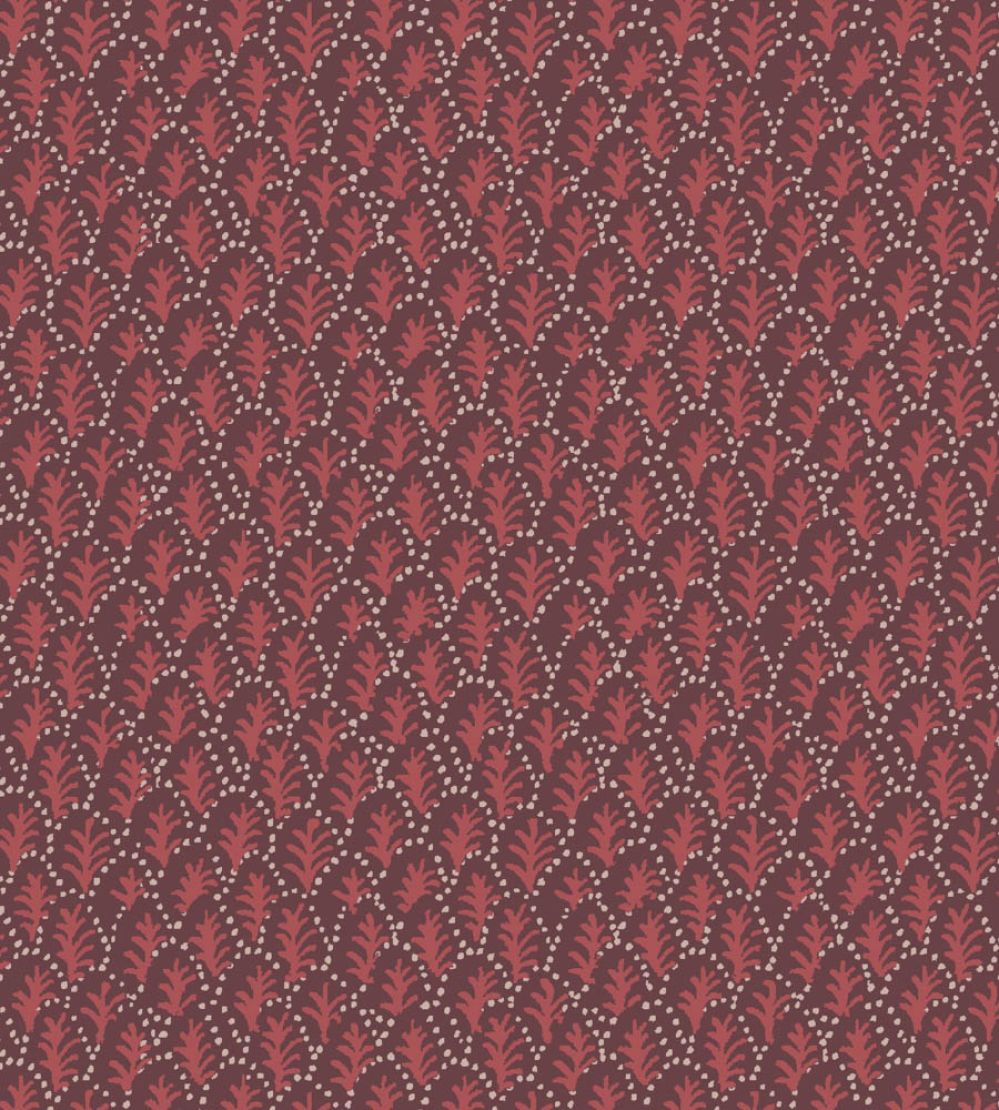 Trees II Fabric by Parker & Jules Crimson
