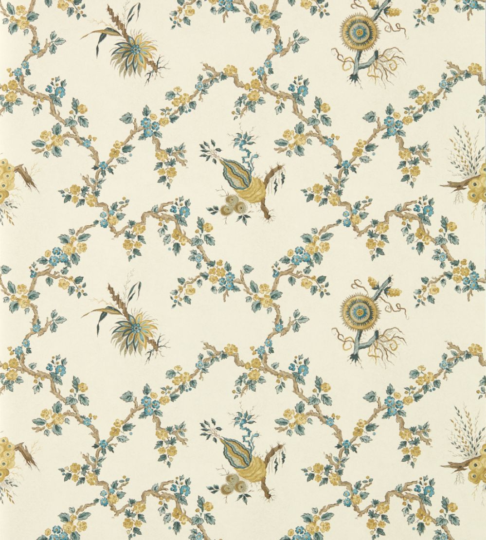 Trelliage Wallpaper by Sanderson Chamomile/Chalk