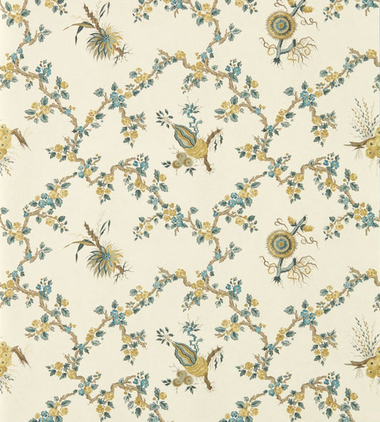 Trelliage Wallpaper by Sanderson Chamomile/Chalk