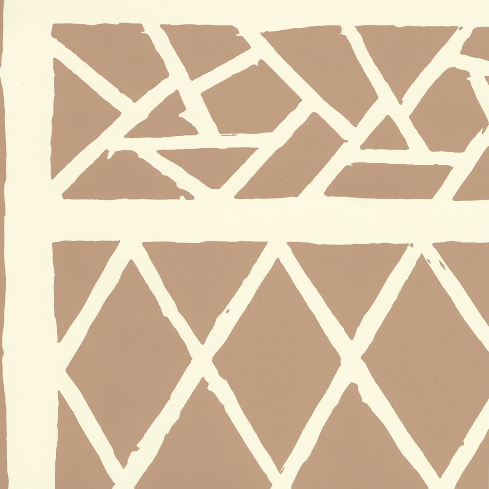 Trellis Background Camel II on Off White wallpaper by China Seas