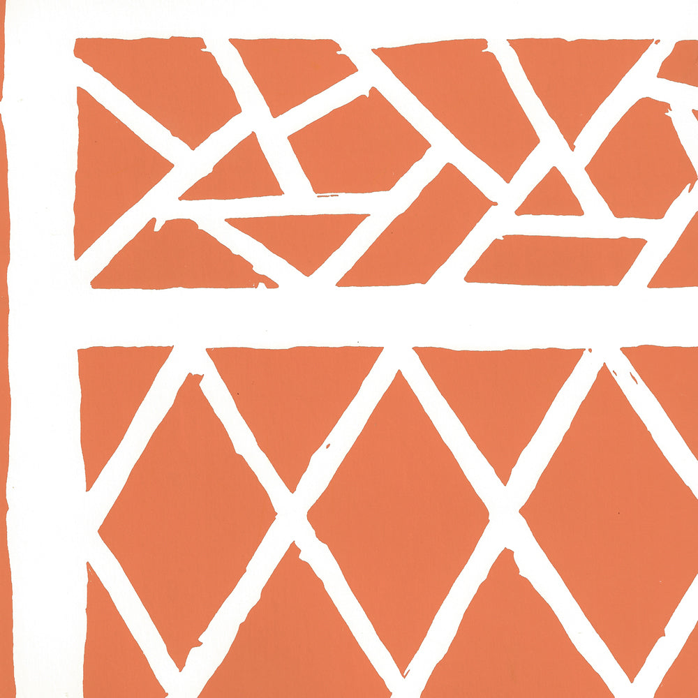 Trellis Background Orange on Almost White wallpaper by China Seas