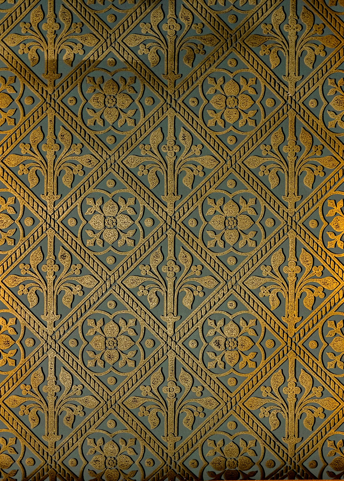 Trellis Hand Block Wallpaper by Watts 1874 in Melrose Green