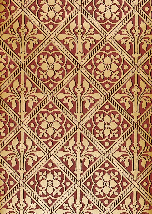 Trellis Roller Print Wallpaper by Watts 1874 in Siennese Gold
