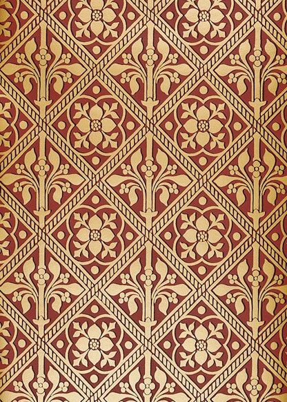 Trellis Roller Print Wallpaper by Watts 1874 in Siennese Gold