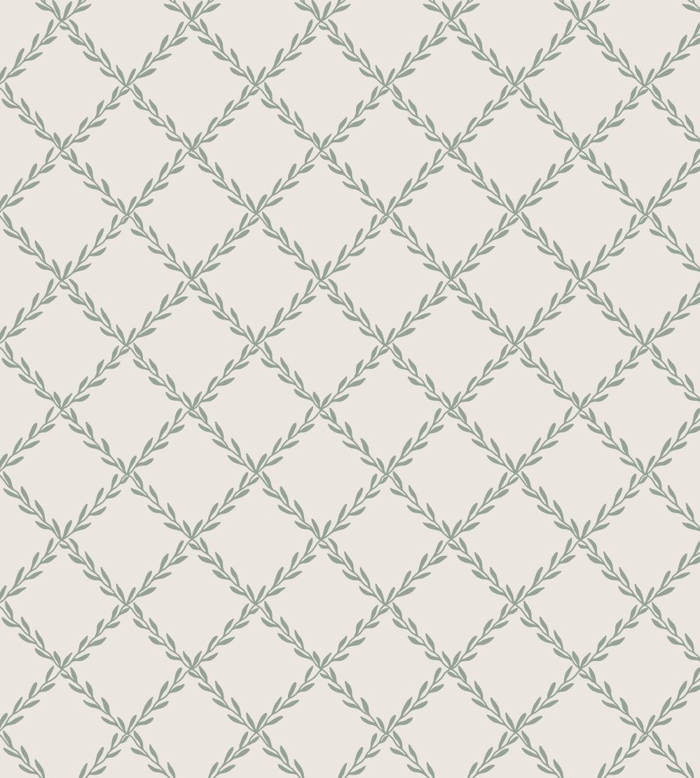 Trellis Wallpaper by Sandberg Forest Green
