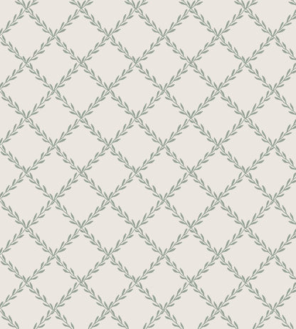 Trellis Wallpaper by Sandberg Forest Green