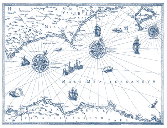 Tres Tintas CARTE MARIN Blue mural by Rebel Walls