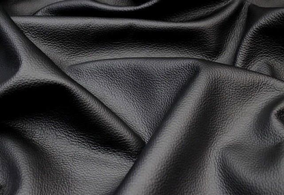 TRH-L1136 Black supple waxy-feel upholstery leather hide, detail view 3