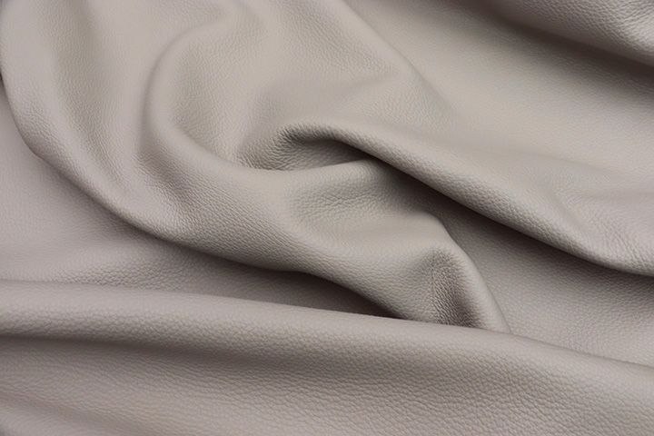 TRH-L1158 Grey top grain pebble upholstery leather hide, detail view 2