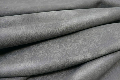 TRH-L1184 Grey distressed upholstery leather hide, detail view 3
