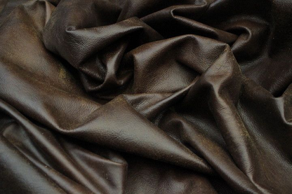 TRH-L1226 Brown hand-finished distressed upholstery leather hide, detail view 4