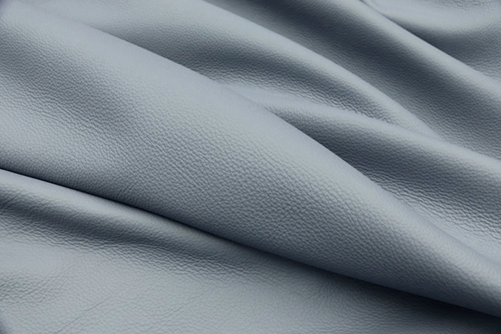 TRH-L1233 Coastal Haze top grain pebble upholstery leather hide, draped detail view 3