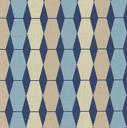 TRH5842 Hexagon Diamond Outdoor Fabric swatch, colorway TRH5842.A (blue)