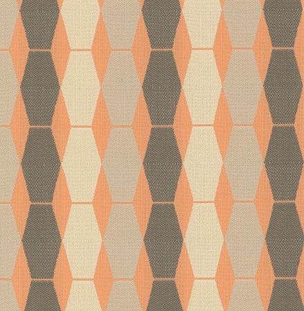 TRH5842 Hexagon Diamond Outdoor Fabric swatch, colorway TRH5842.D (orange)