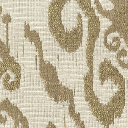TRH5851 Ikat Scroll Outdoor Fabric swatch, colorway TRH5851.B (neutral)