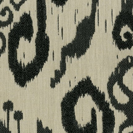 TRH5851 Ikat Scroll Outdoor Fabric swatch, colorway TRH5851.F (grey)