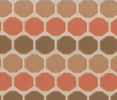 TRH5866 Octagon Tile Outdoor Fabric swatch, colorway TRH5866.A (orange)
