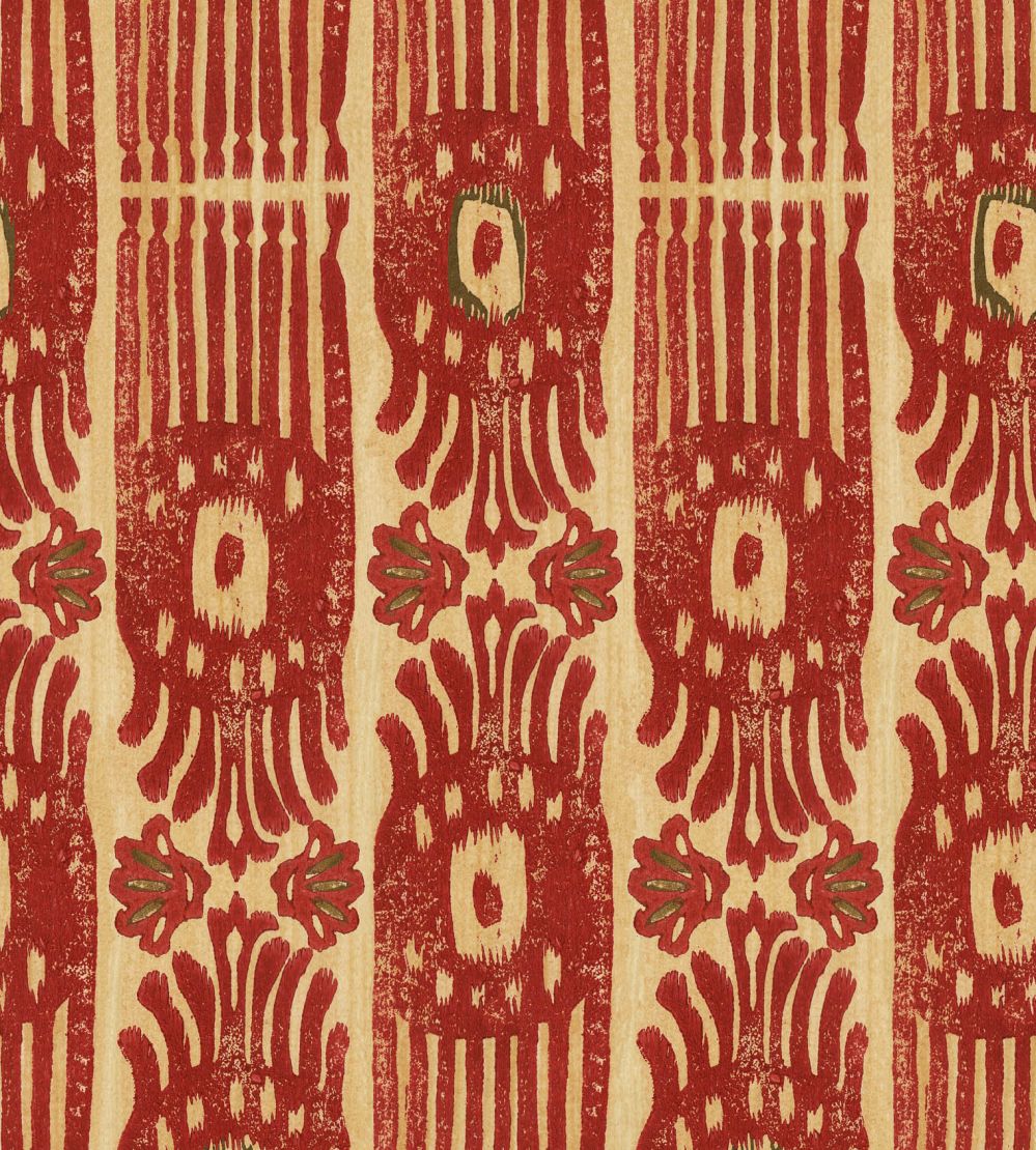 Tribal Ikat Wallpaper by MINDTHEGAP Lava Red