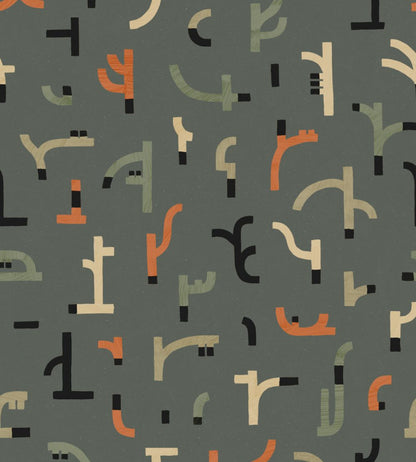 Tribal Tongue Wallpaper by Tres Tintas Blue