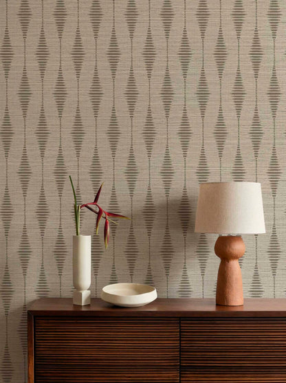 Tribalis contract wallcovering by Coordonné in Beige/Nude 64950107, shown in a styled room