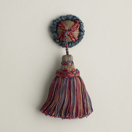 Key Tassel with Rosette by George Spencer Designs in Rose Blue