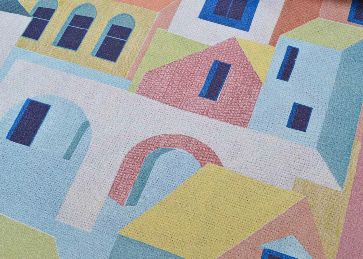Trinidad fabric by Coordonné in Citrico, shown in a styled room