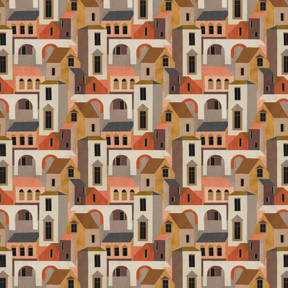 Trinidad fabric by Coordonné in Terracota, flat pattern view