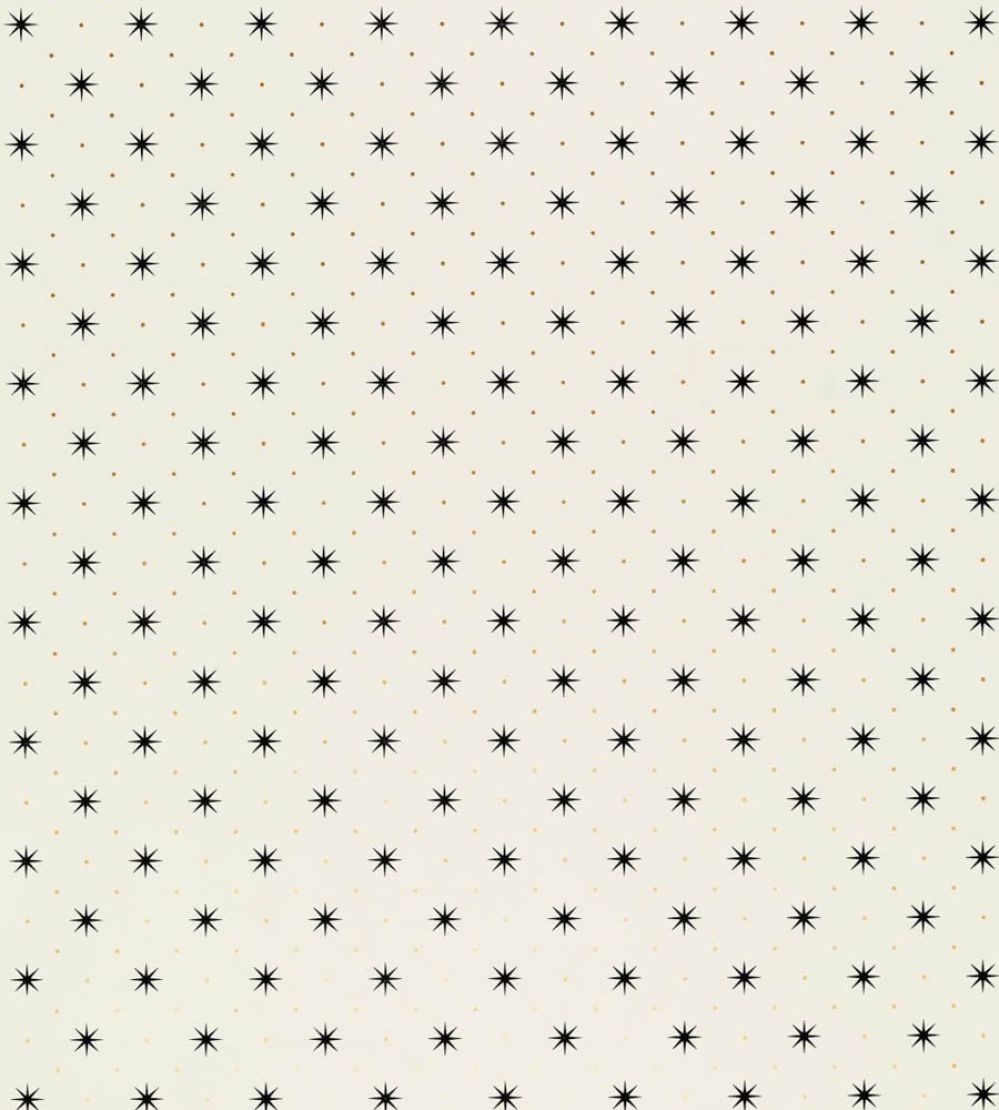 Trixie Wallpaper by Scalamandre Black & Gold On White