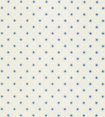 Trixie Wallpaper by Scalamandre Blue & Gold On White