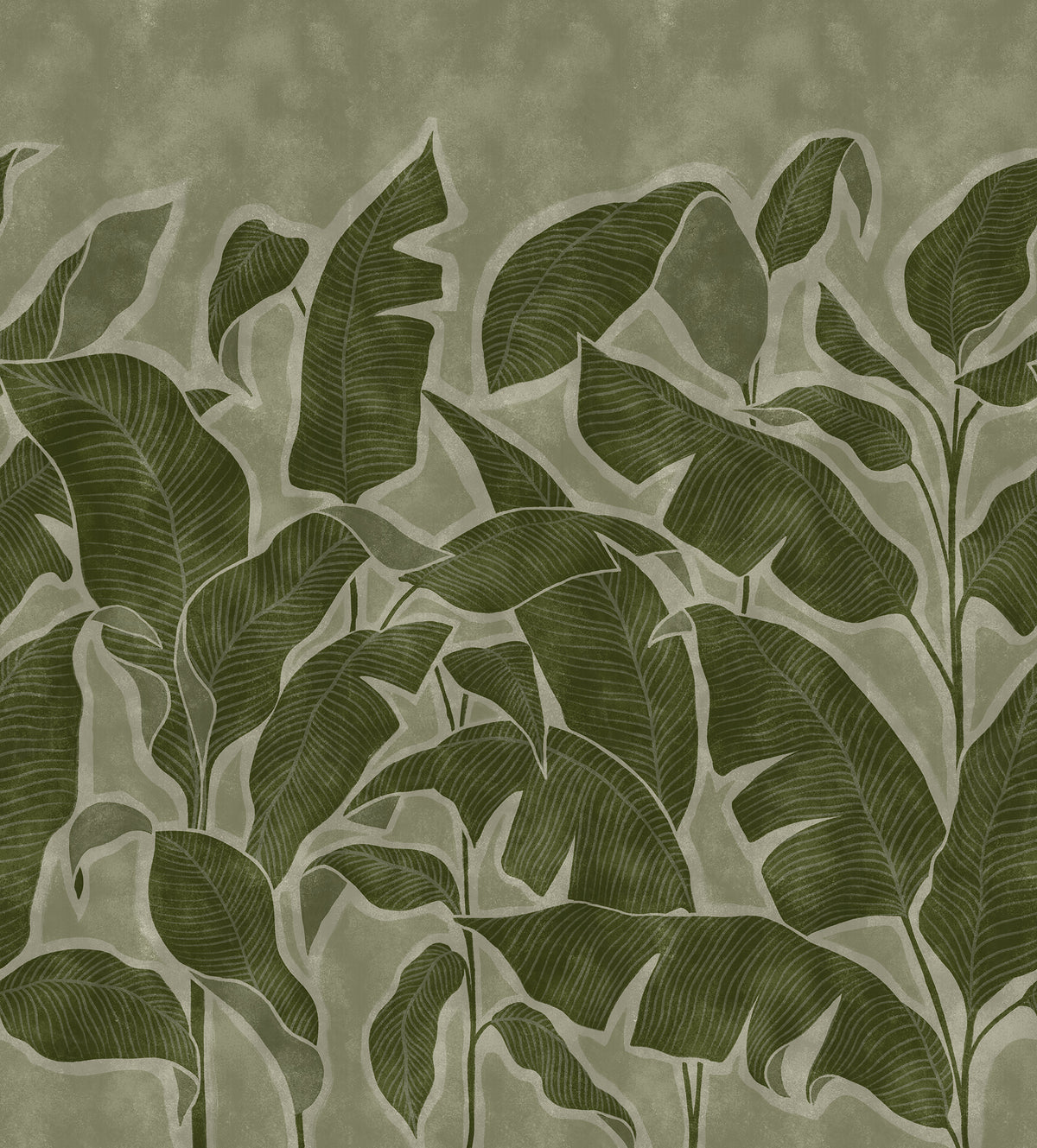 Tropical Breeze Green mural by Rebel Walls