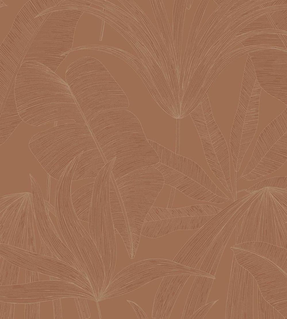 Tropical Leaf Wallpaper by Eijffinger Orange / Terracotta