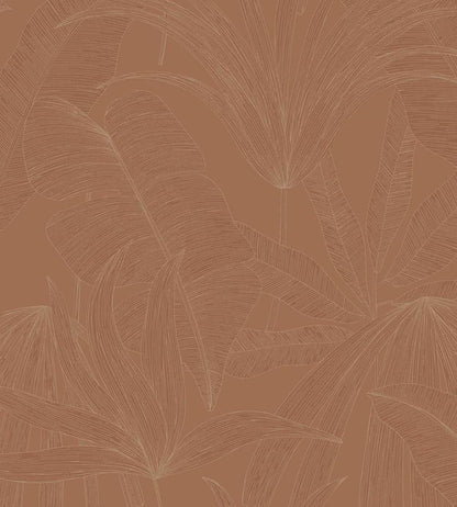 Tropical Leaf Wallpaper by Eijffinger Orange / Terracotta