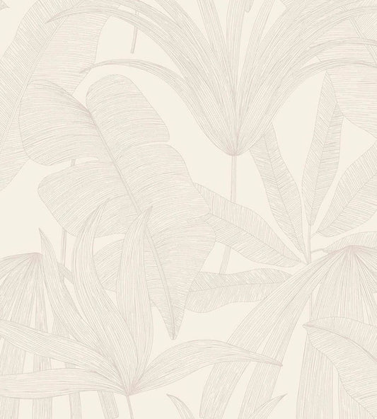 Tropical Leaf Wallpaper by Eijffinger White / Cream