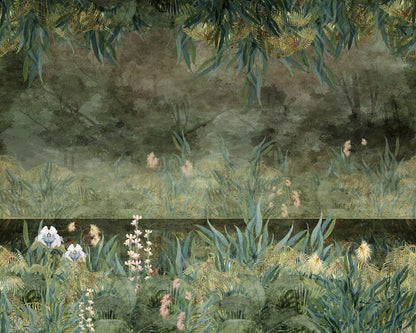 Tropical Treasures Night mural by Rebel Walls